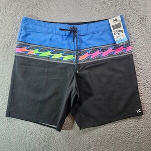 NWT Billabong Swim Trunks Board Shorts Men's 38 No Liner‎ Momentum Pro Wave Surf